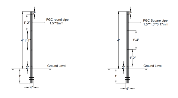 FGC Fencing Poles (5 Feet) - Image 2